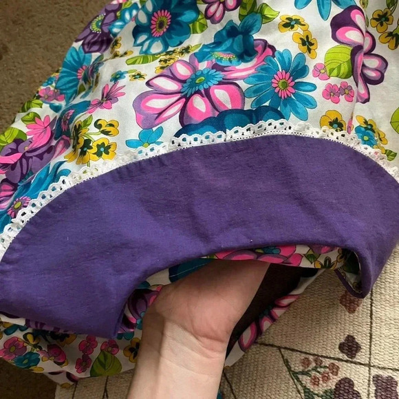 Handmade flower power vintage 60s retro mini babydoll floral dress (XXS/XS) - Picture 7 of 8